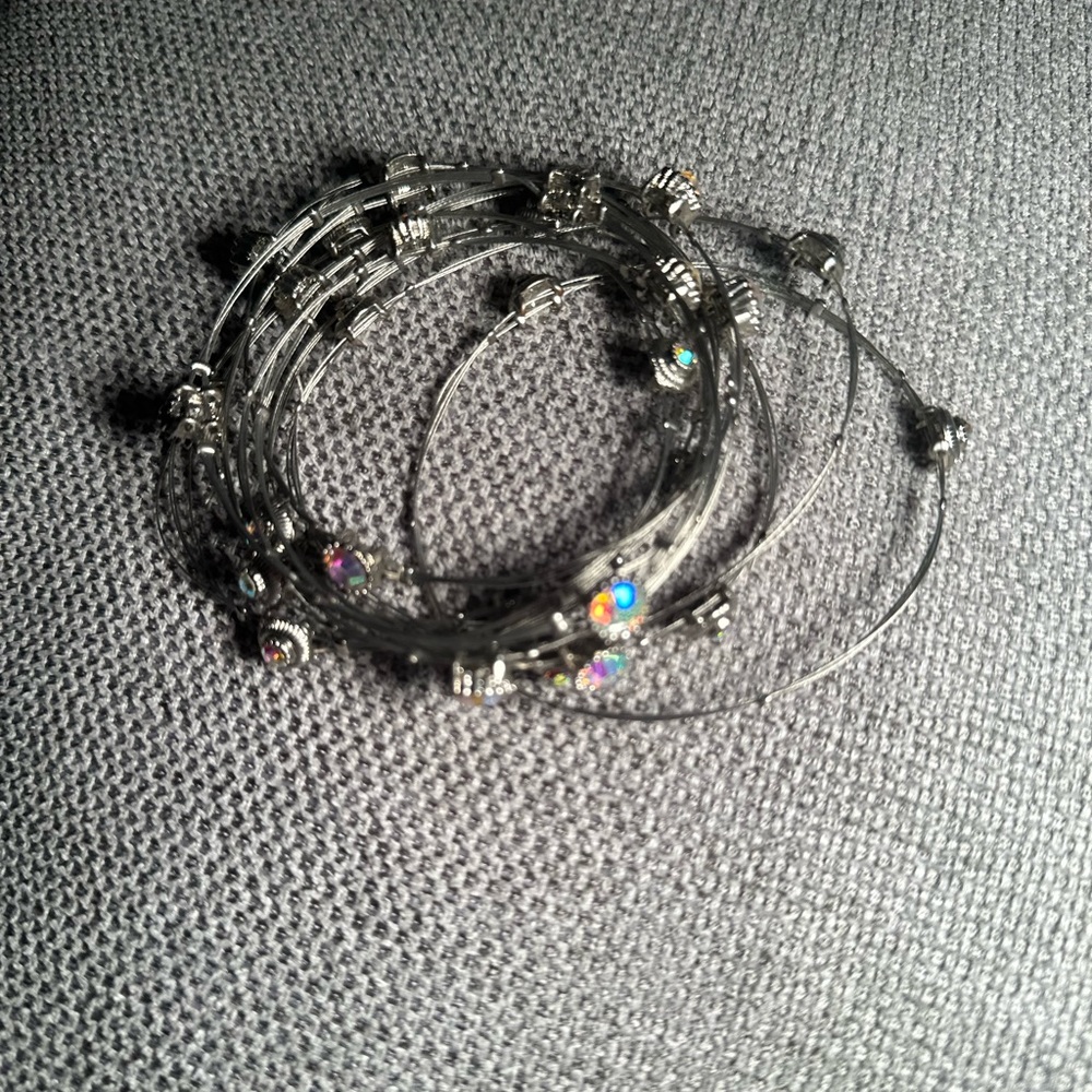 Iridescent Silver Bangles - Picture 6 of 6